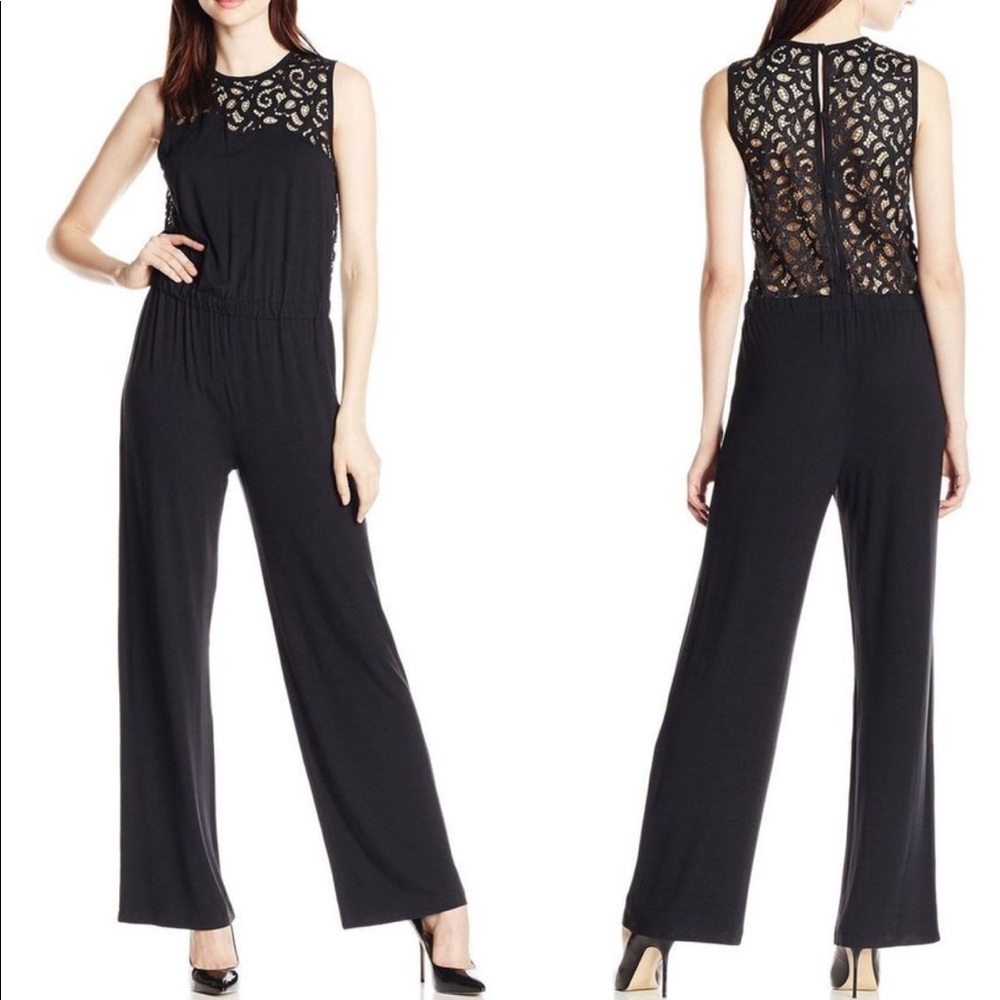 Trina Turk lace top black jumpsuit